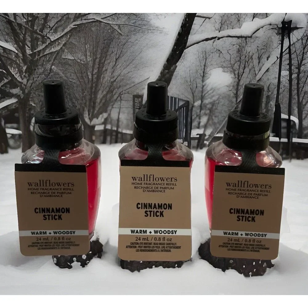 Bath & Body Works Cinnamon Stick‎ Warm Woodsy - 3 Wallflower Plug In Refills